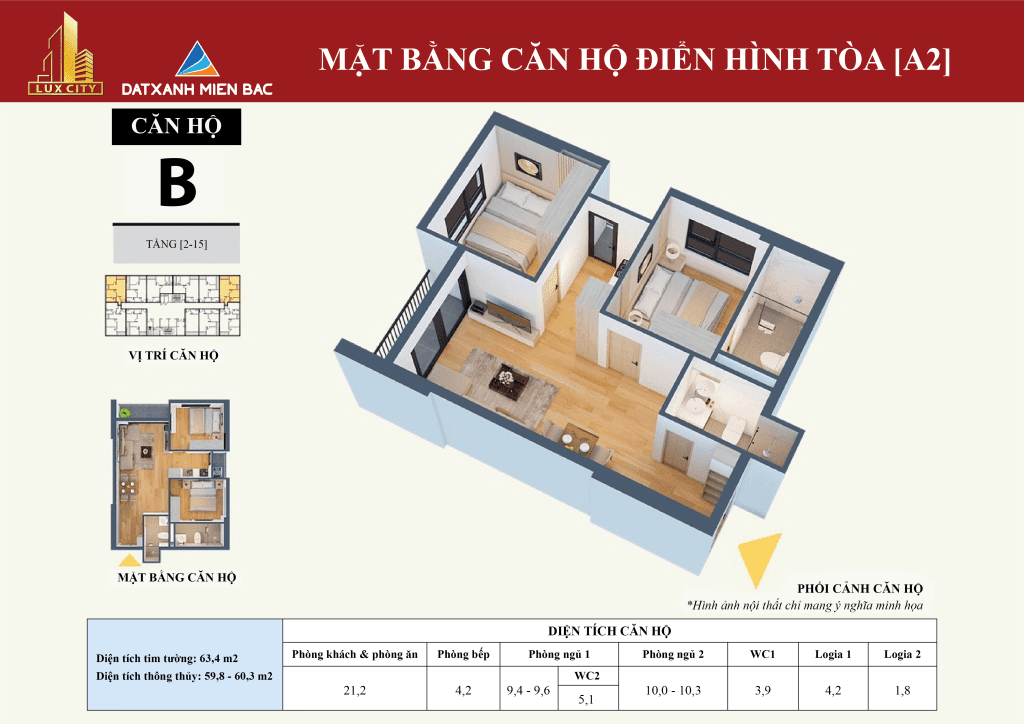 phối cảnh căn hộ toá A2 luxcity cẩm phả 