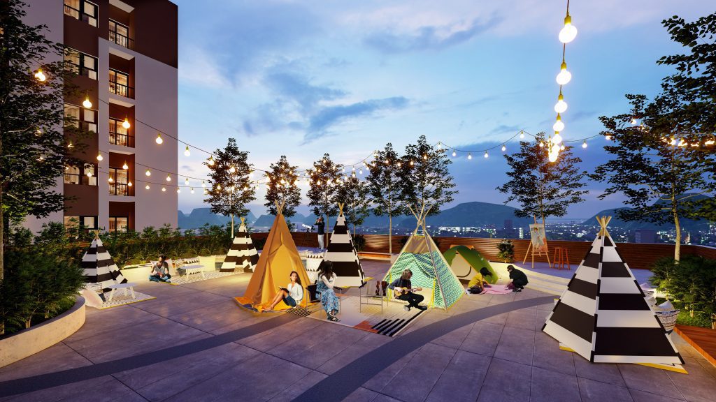 sân thượng luxcity cẩm phả