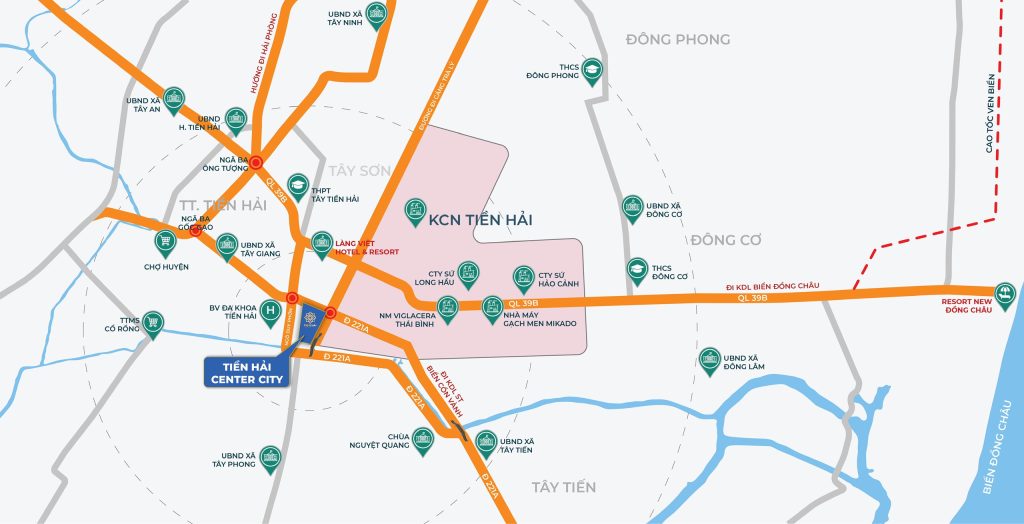 vị trí liên kết vùng tiền hải center city