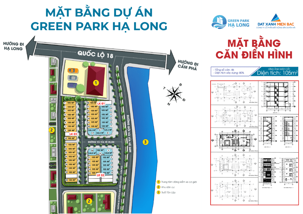 mặt bằng green park hạ long