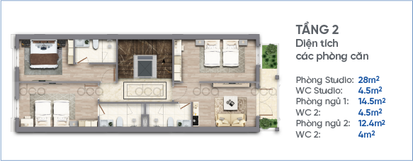 mặt bằng tầng 2 shophouse safabay cẩm phả 
