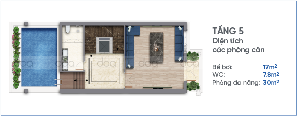 mặt bằng tầng 5 shophouse safabay cẩm phả 