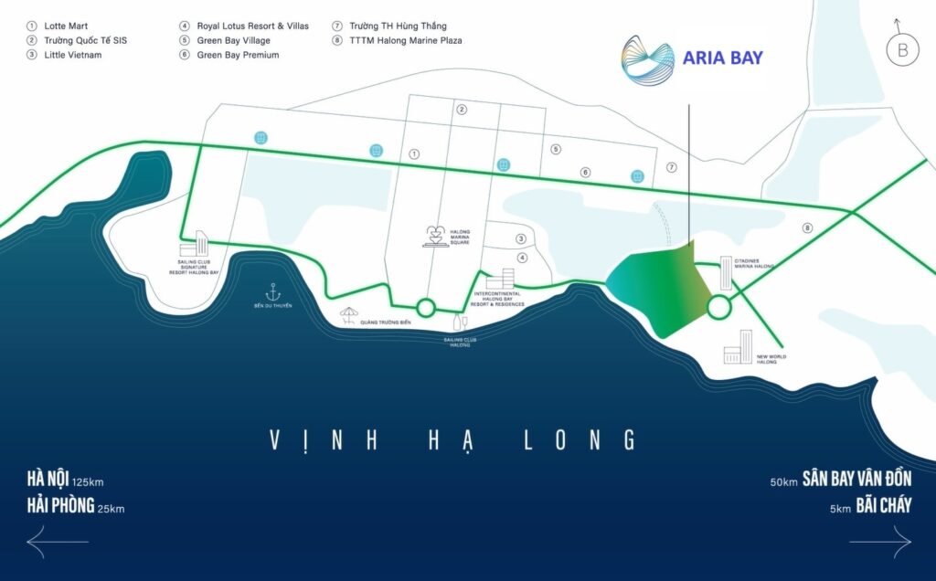 Vị trí dự án Aria Bay Hạ Long